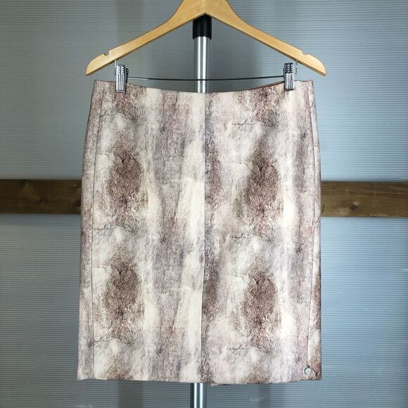 Anthro Maison‎ Scotch Soft Flannel Purple Pink Abstract Pencil Skirt Sz 3 US L - Picture 2 of 9